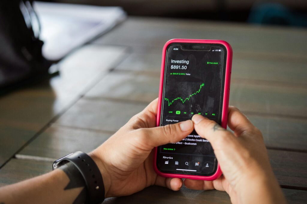 Phone showing analytics or conversion data