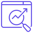 Growth chart on screen with upward arrow